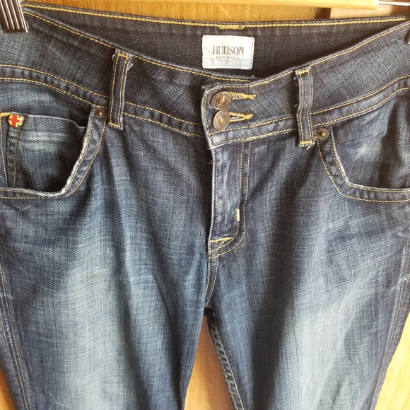 Hudson Dark Wash Elm Mid Rise Boot Cut Jeans Sz 29 - Picture 2 of 7